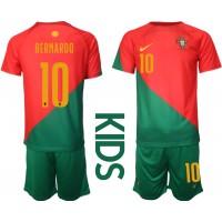 Dres Portugalsko Bernardo Silva #10 Domáci pre deti MS 2022 Krátky Rukáv (+ trenírky)